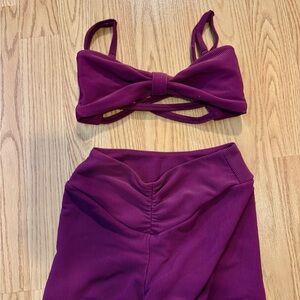 Purple Ribbed Two-Piece Set Tiger Friday
